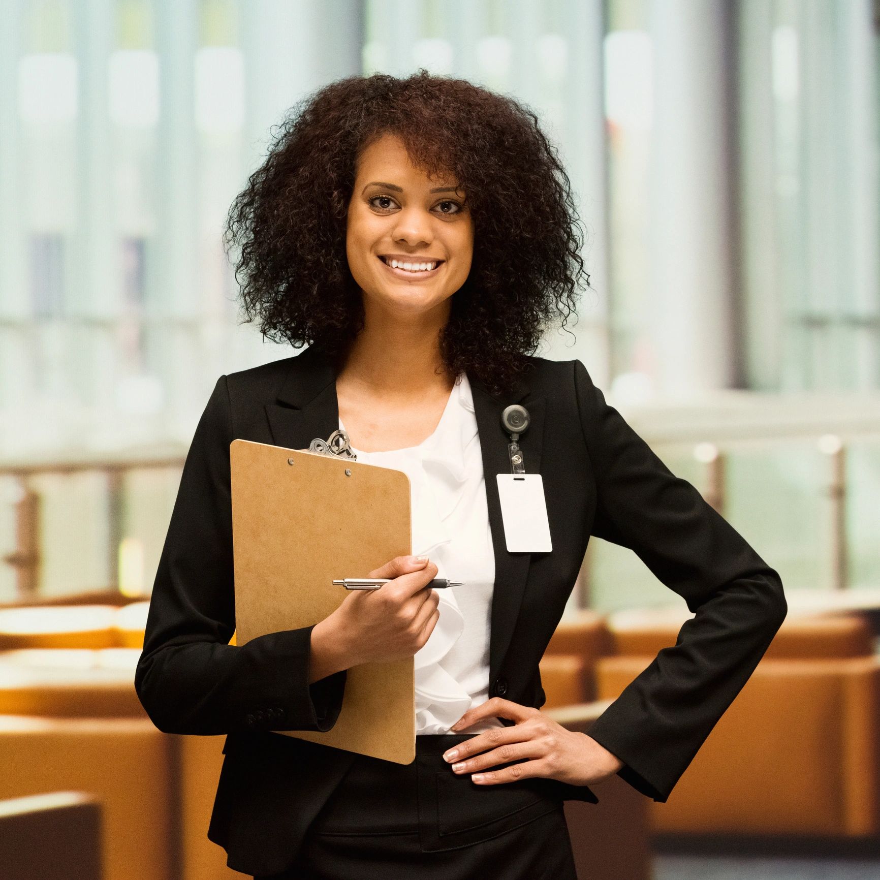 Smiling businesswoman in office